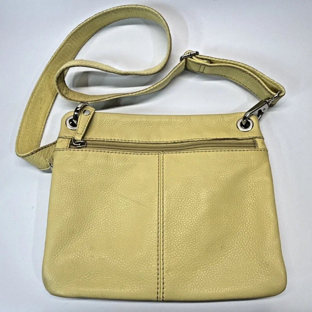 Fossil Sutter Leather Crossbody Bag Shoulder Purse‎ Messenger Pale Yellow Y2K
